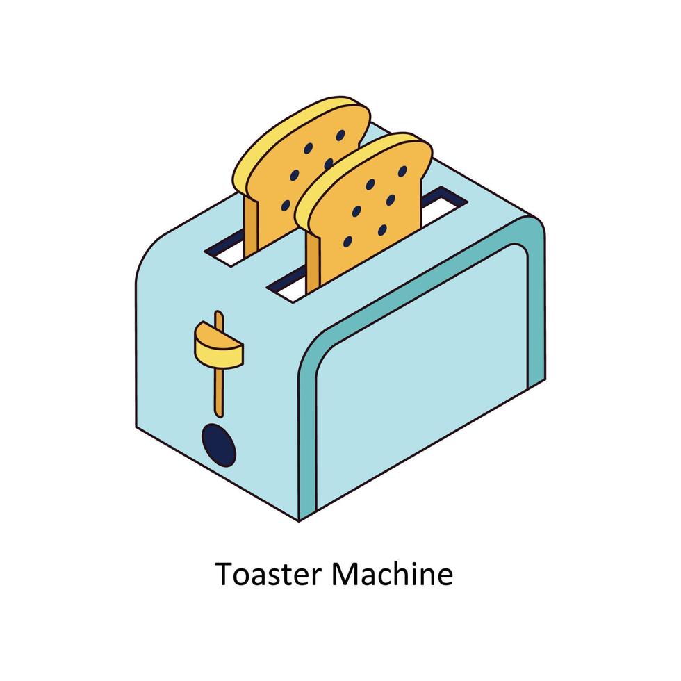 Toaster Machine Vector Isometric Icons. Simple stock illustration stock