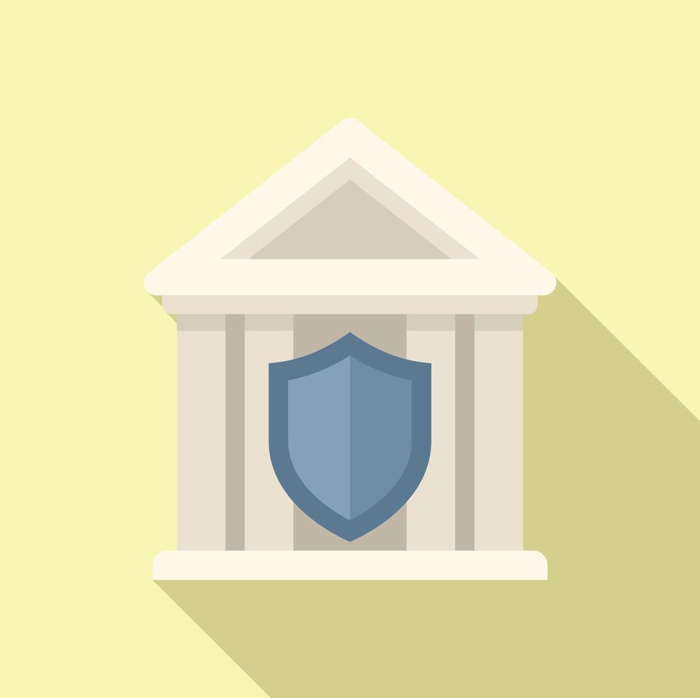 Bank icon flat vector. Policy risk 21503560 Vector Art at Vecteezy