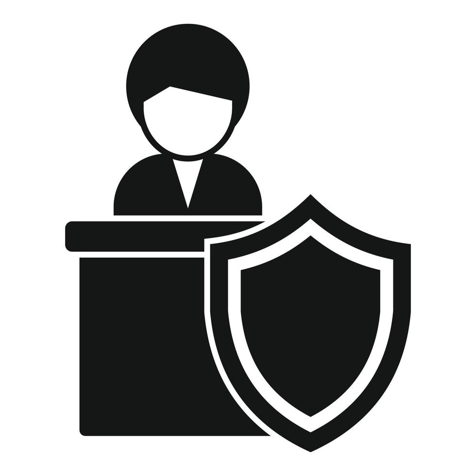 Secured speaker icon simple vector. Business policy vector