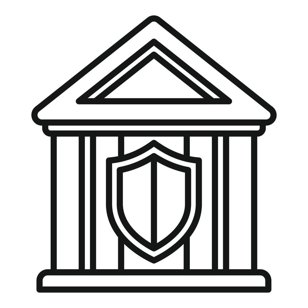 Bank icon outline vector. Policy risk 21503611 Vector Art at Vecteezy