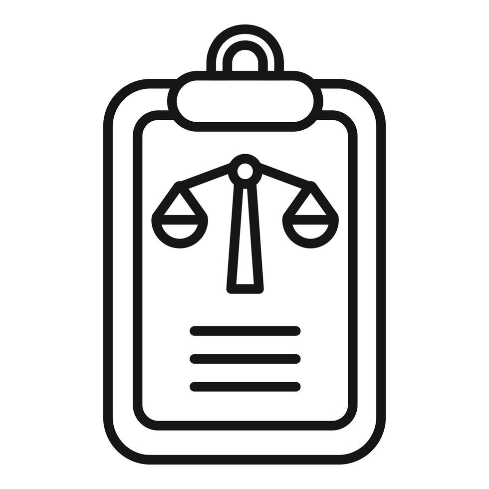 Judge balance icon outline vector. Policy risk vector