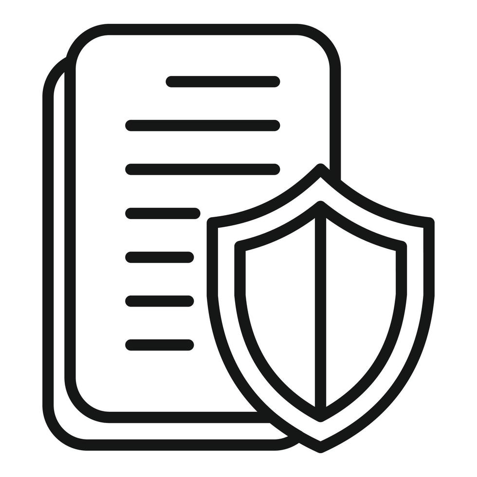 Secured papers icon outline vector. Business policy vector