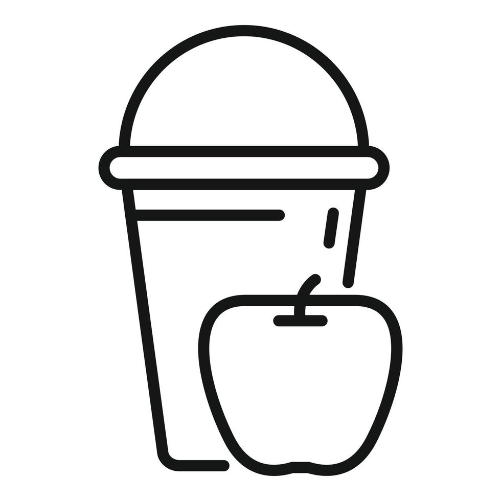 Apple drink icon outline vector. School food vector