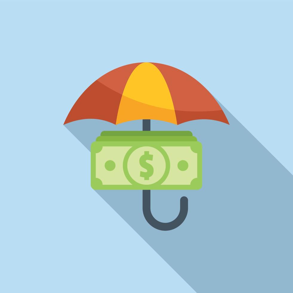 Secured cash icon flat vector. Business risk vector