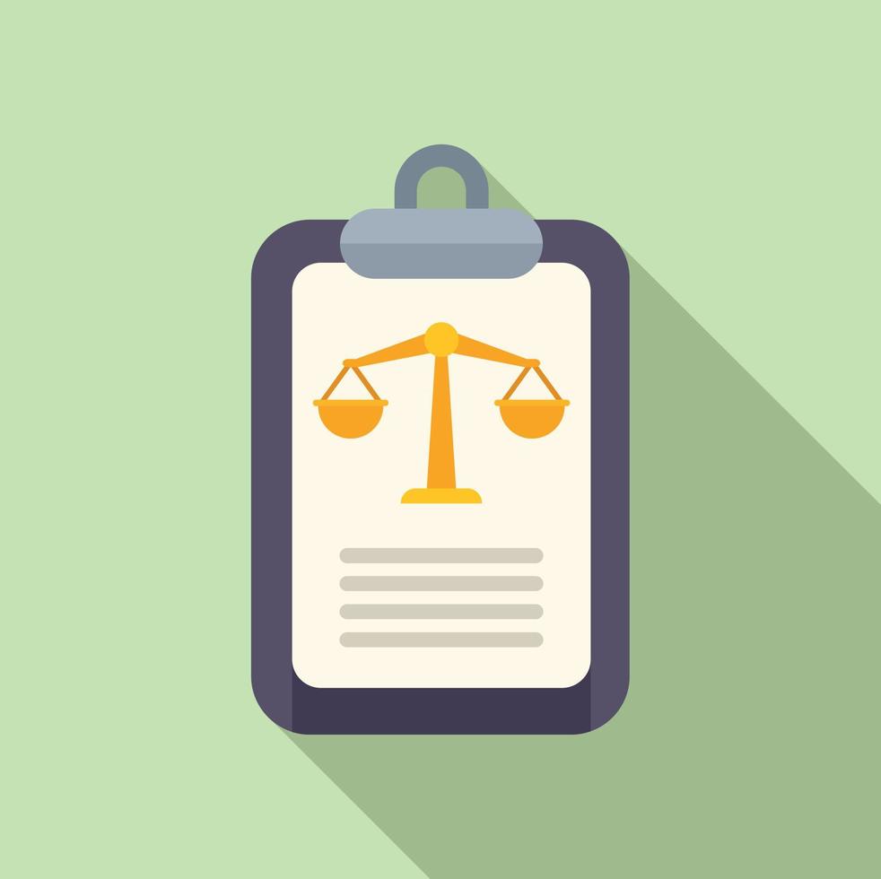 Judge balance icon flat vector. Policy risk vector