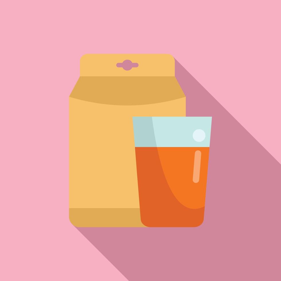 Juice drink icon flat vector. Food lunch vector