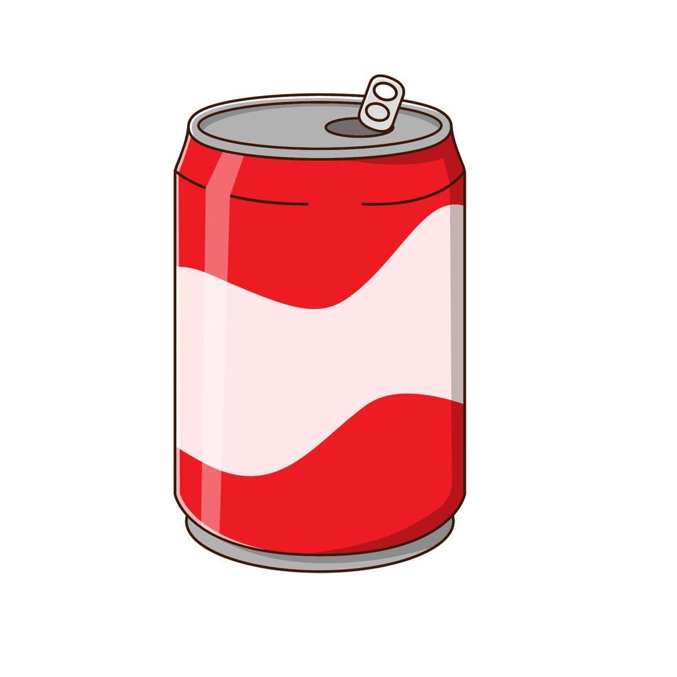 soda lata vector ilustración en dibujos animados estilo