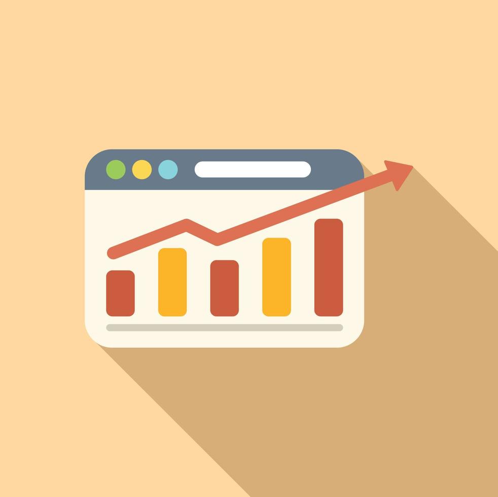 Web report icon flat vector. Chart data vector