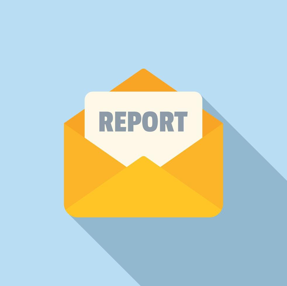 Mail report icon flat vector. Document data vector