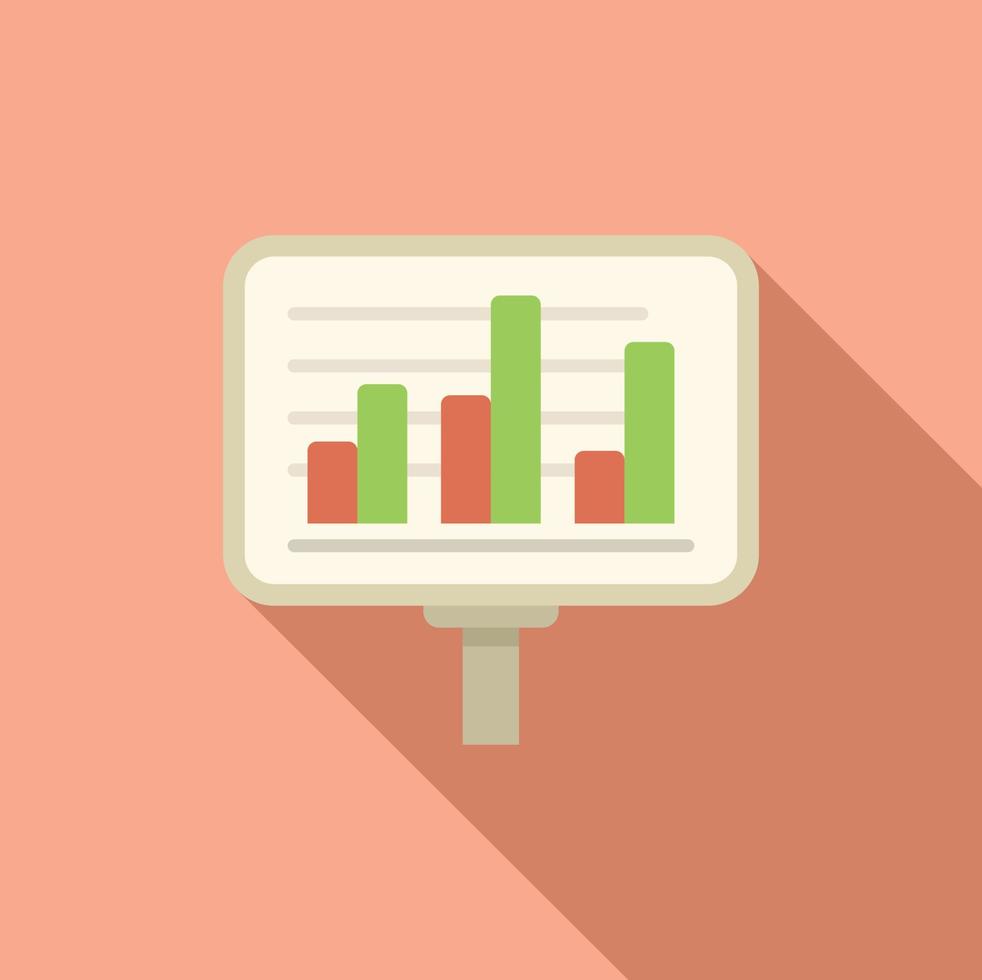 Finance graph icon flat vector. Report document vector