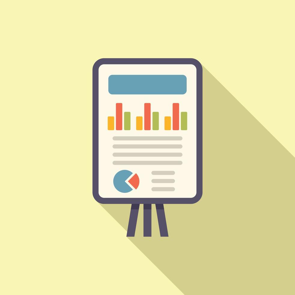 Banner graph icon flat vector. Business document vector