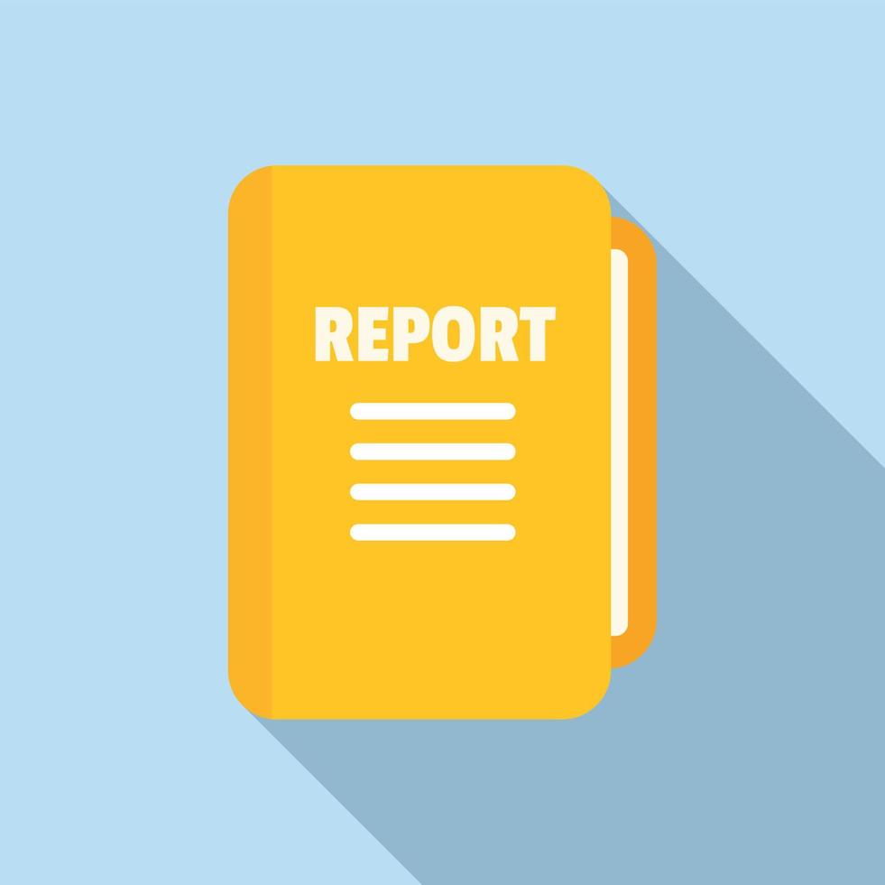 Report folder icon flat vector. Computer data vector