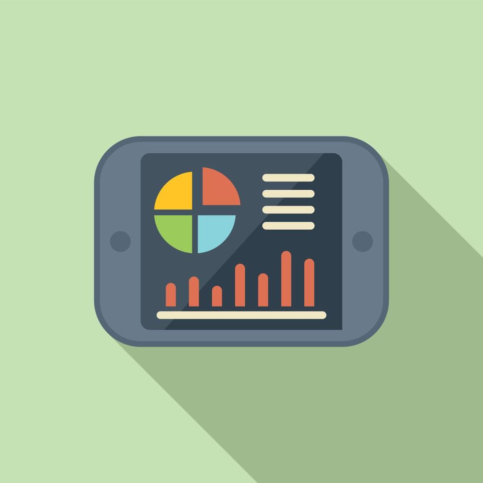 tableta reporte icono plano vector. documento datos vector