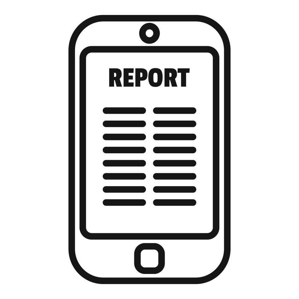 Smartphone report icon outline vector. Business document vector