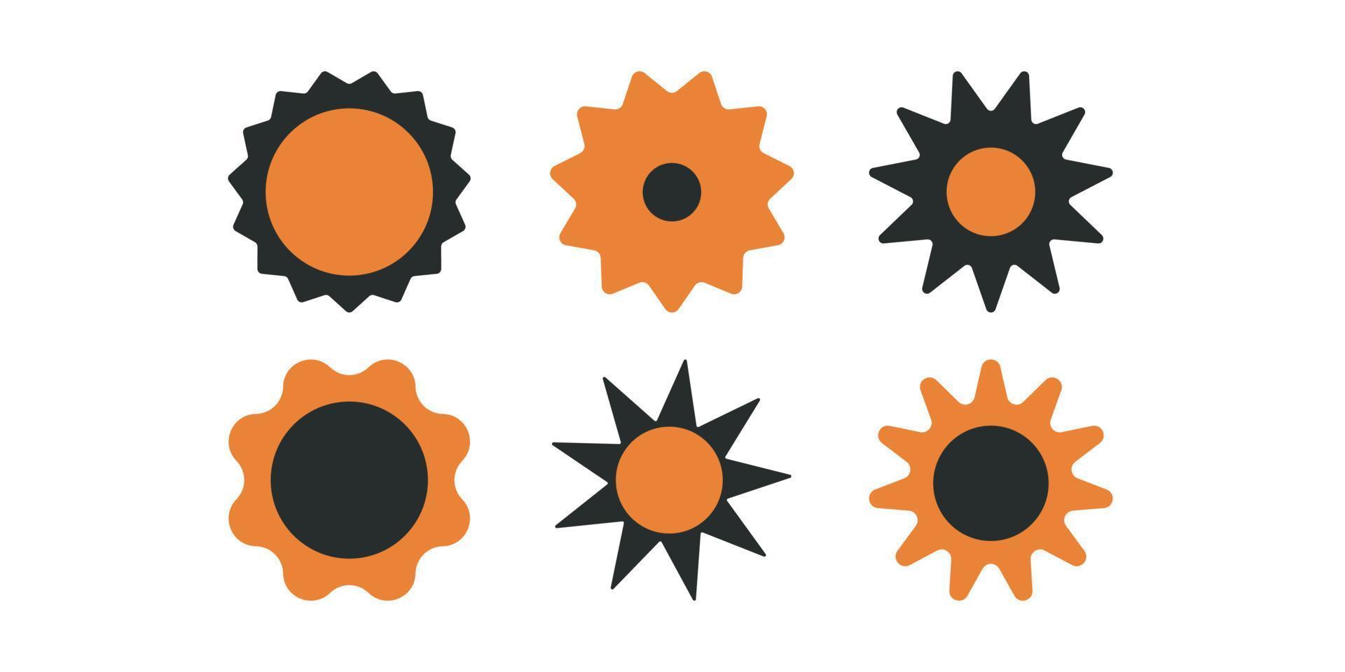 Flat vector hippy boho illustration. Hand drawn retro groovy elements, flowers and blossoms
