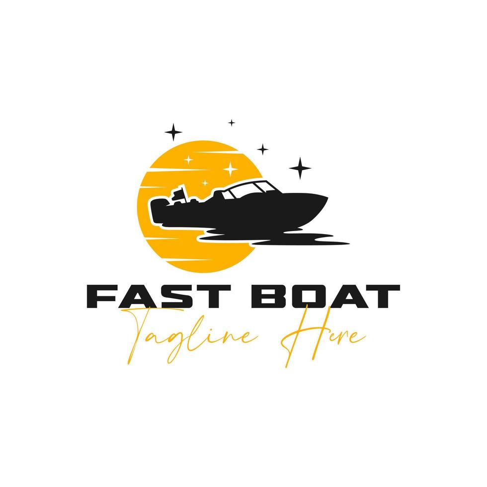 fast boat vector illustration logo design