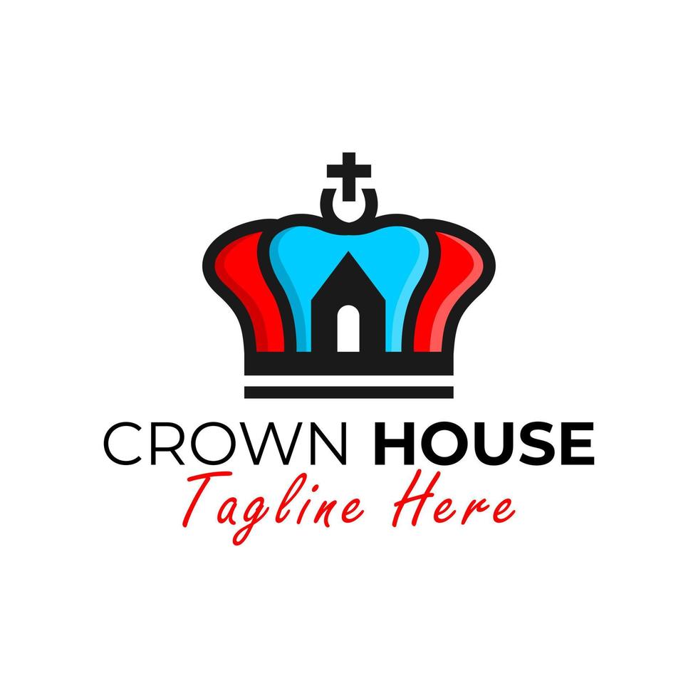 crown house vector illustration logo design