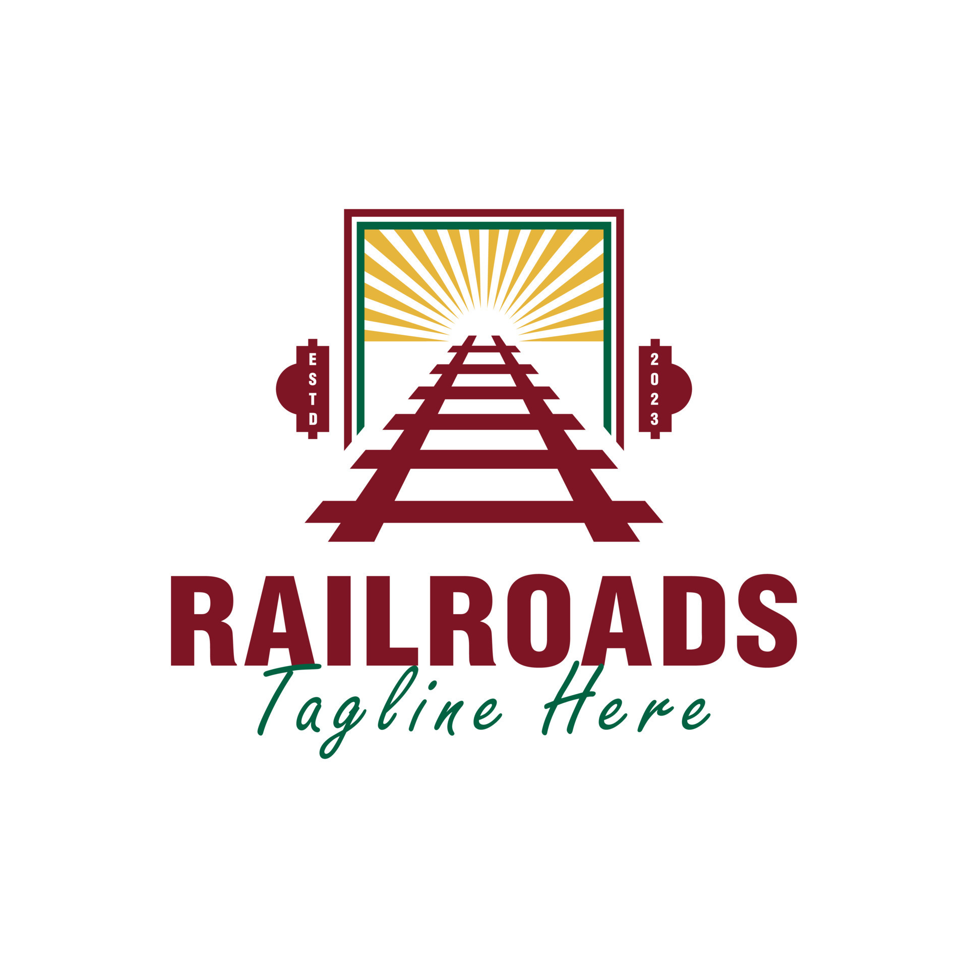 railroad track vector illustration logo design 21503953 Vector Art at Vecteezy