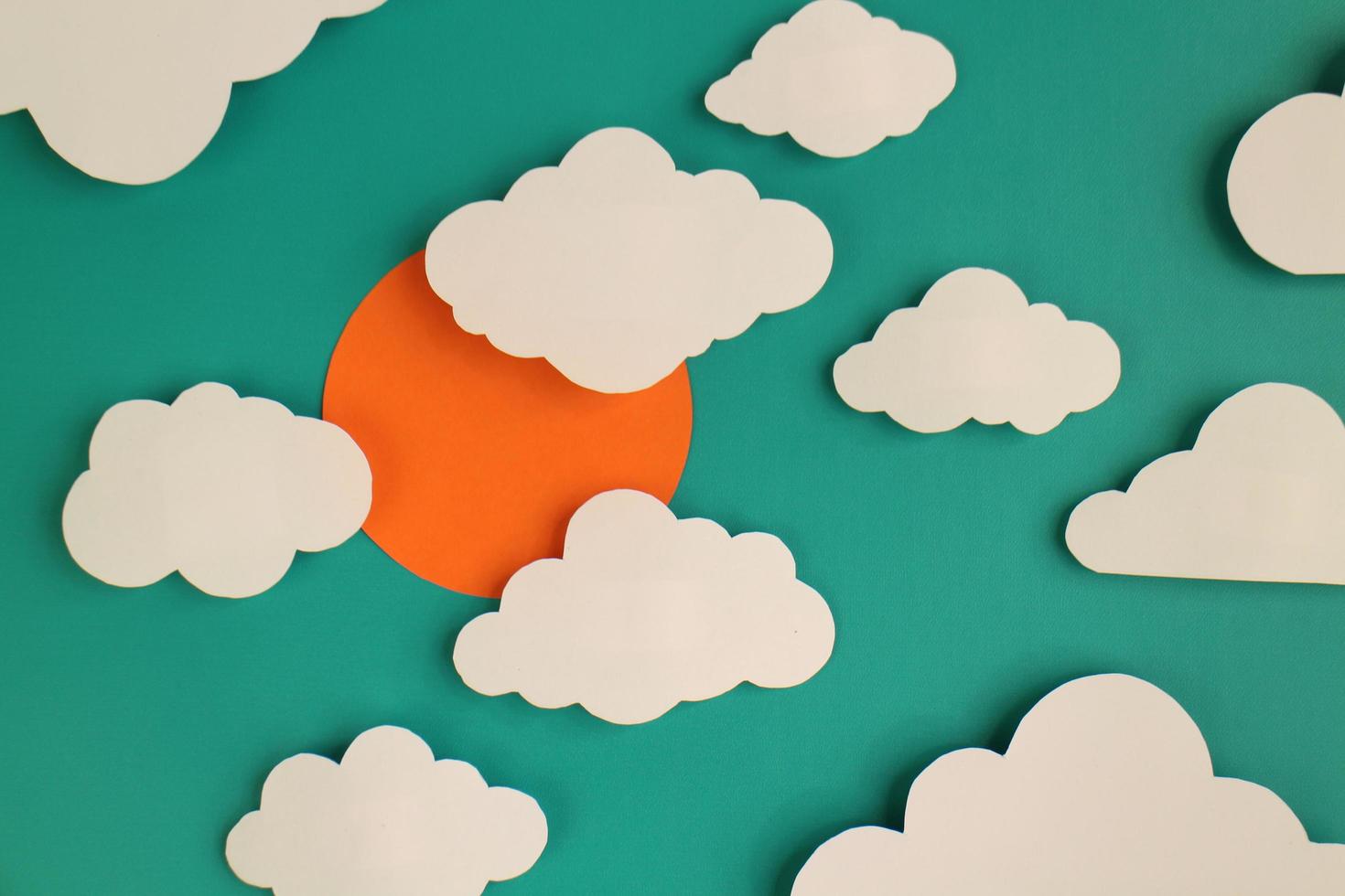 Paper Cut Clouds Blackground photo