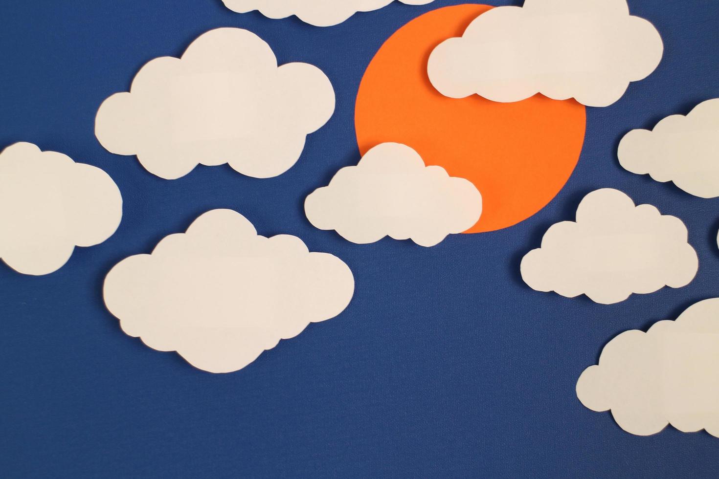 Paper Cut Clouds Blackground photo