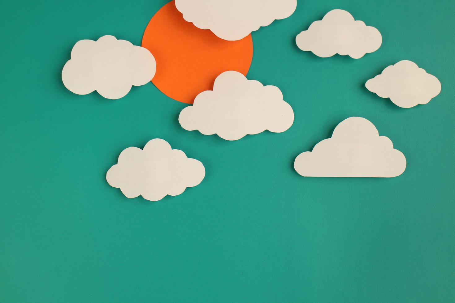 Paper Cut Clouds Blackground photo