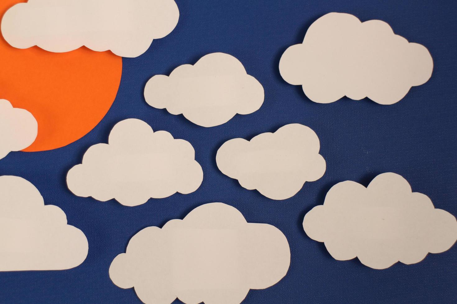 Paper Cut Clouds Blackground photo