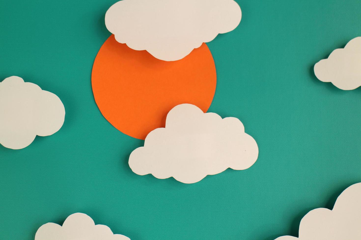 Paper Cut Clouds Blackground photo