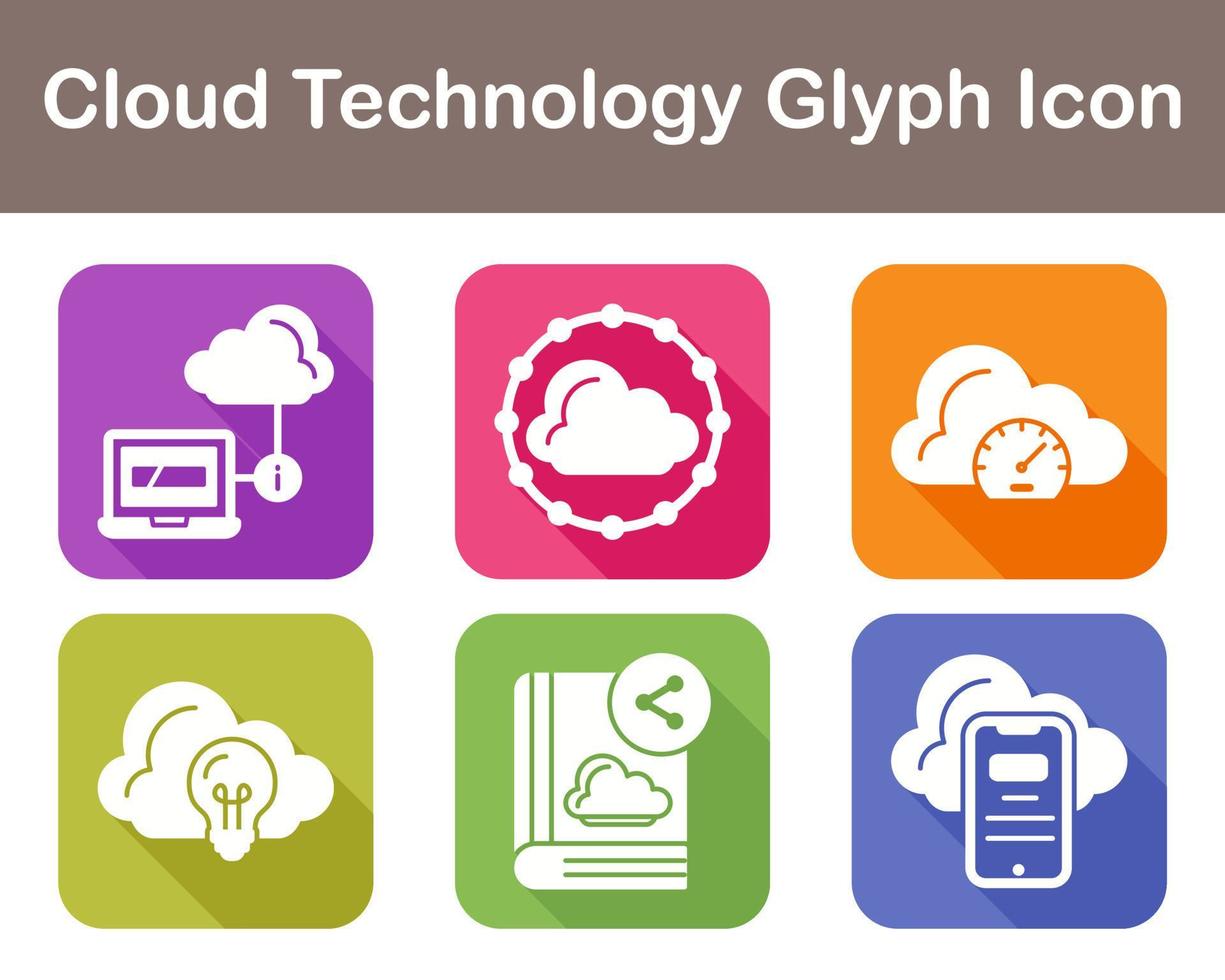 Cloud Technology Vector Icon Set