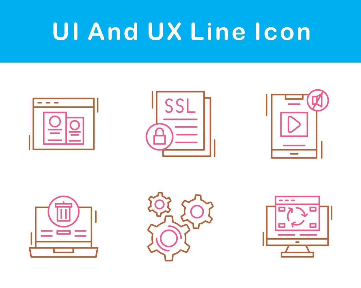 ui y ux vector icono conjunto