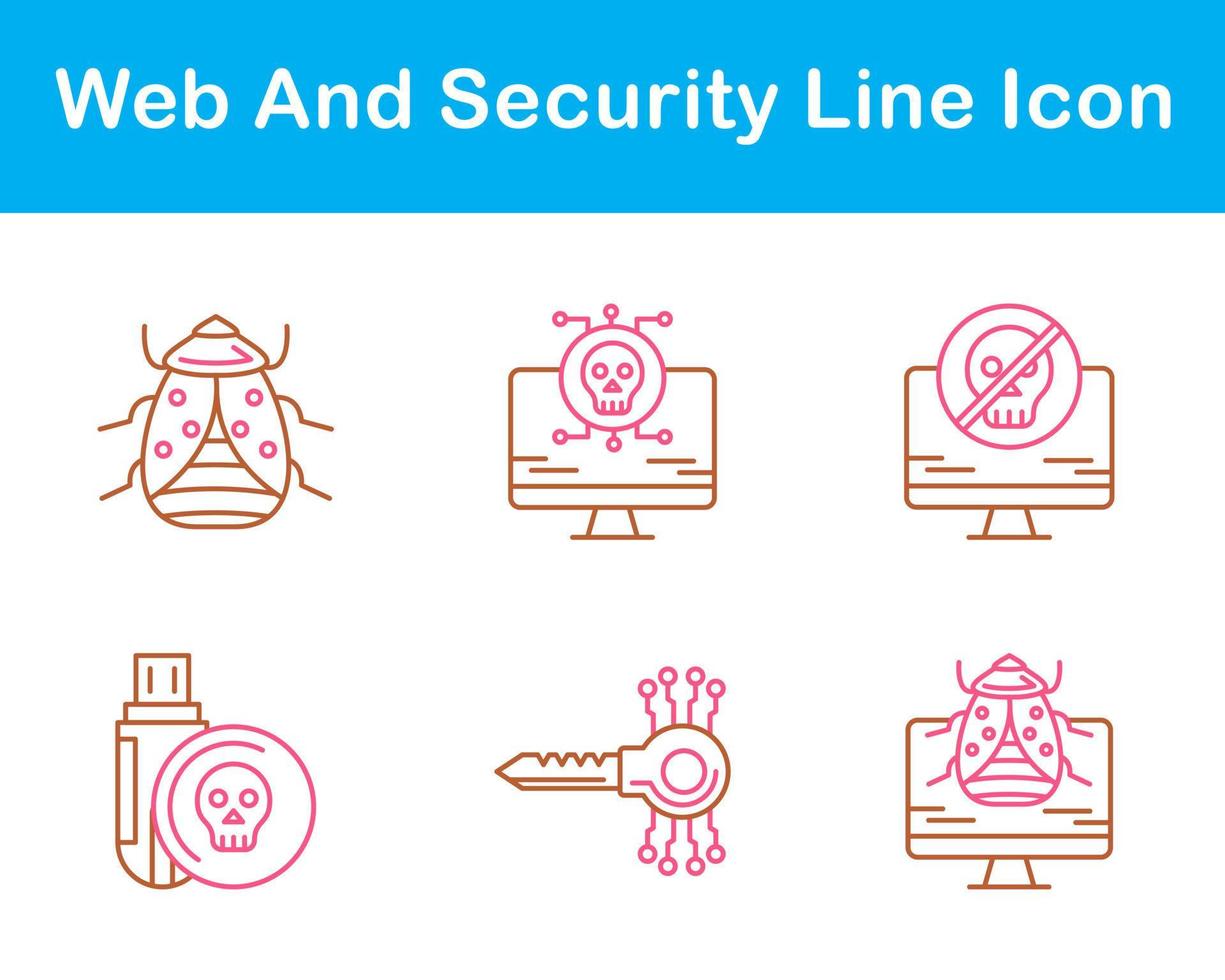 web y seguridad vector icono conjunto