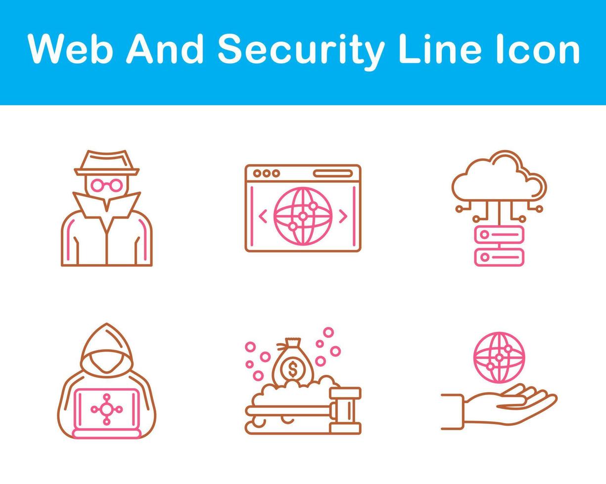 web y seguridad vector icono conjunto
