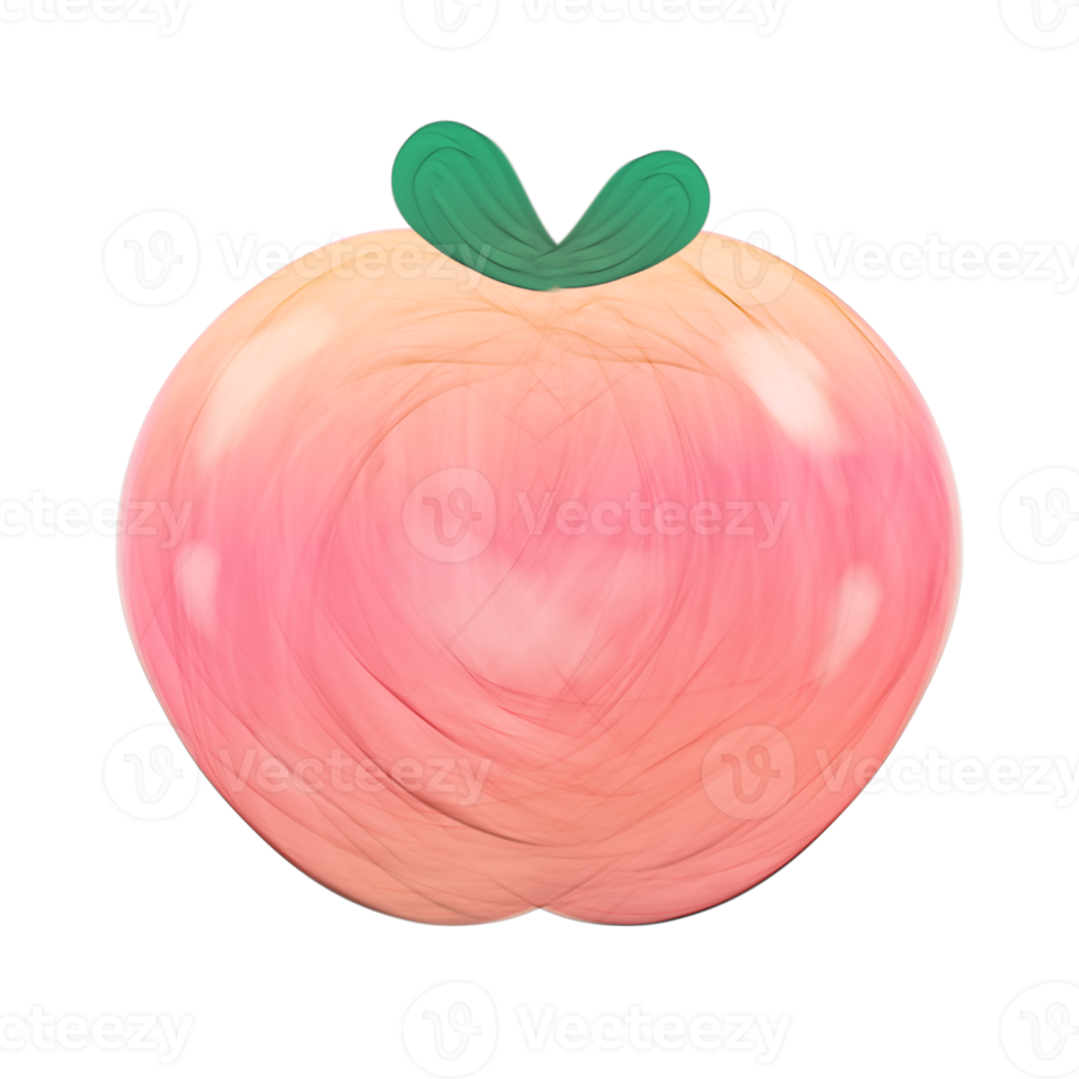 Cute peach stationary sticker oil painting png
