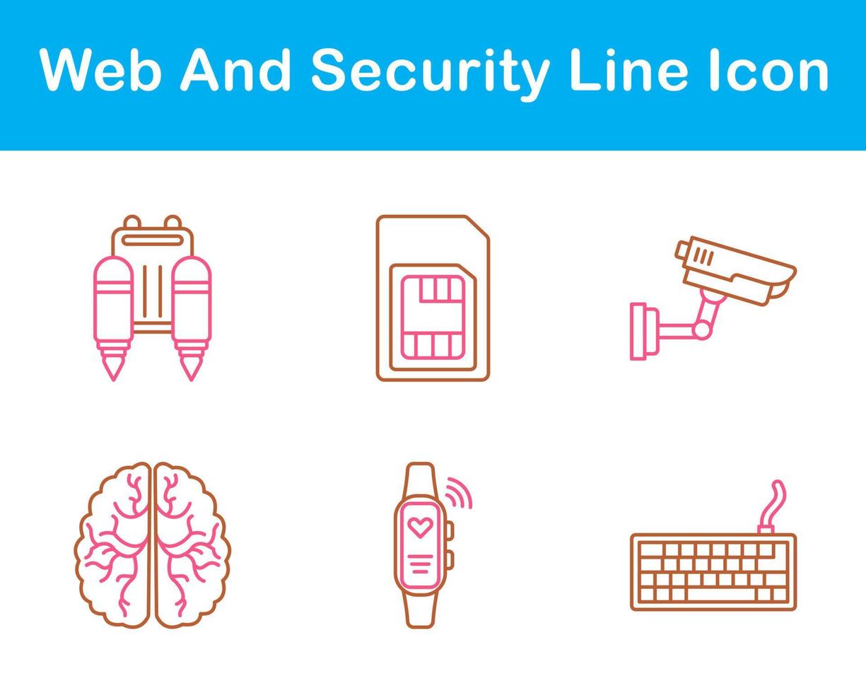 web y seguridad vector icono conjunto