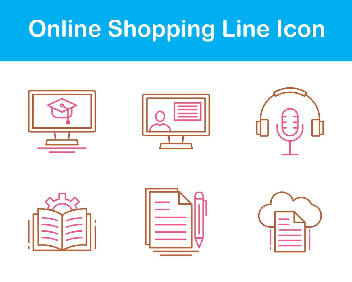 conjunto de iconos de vector de compras en línea