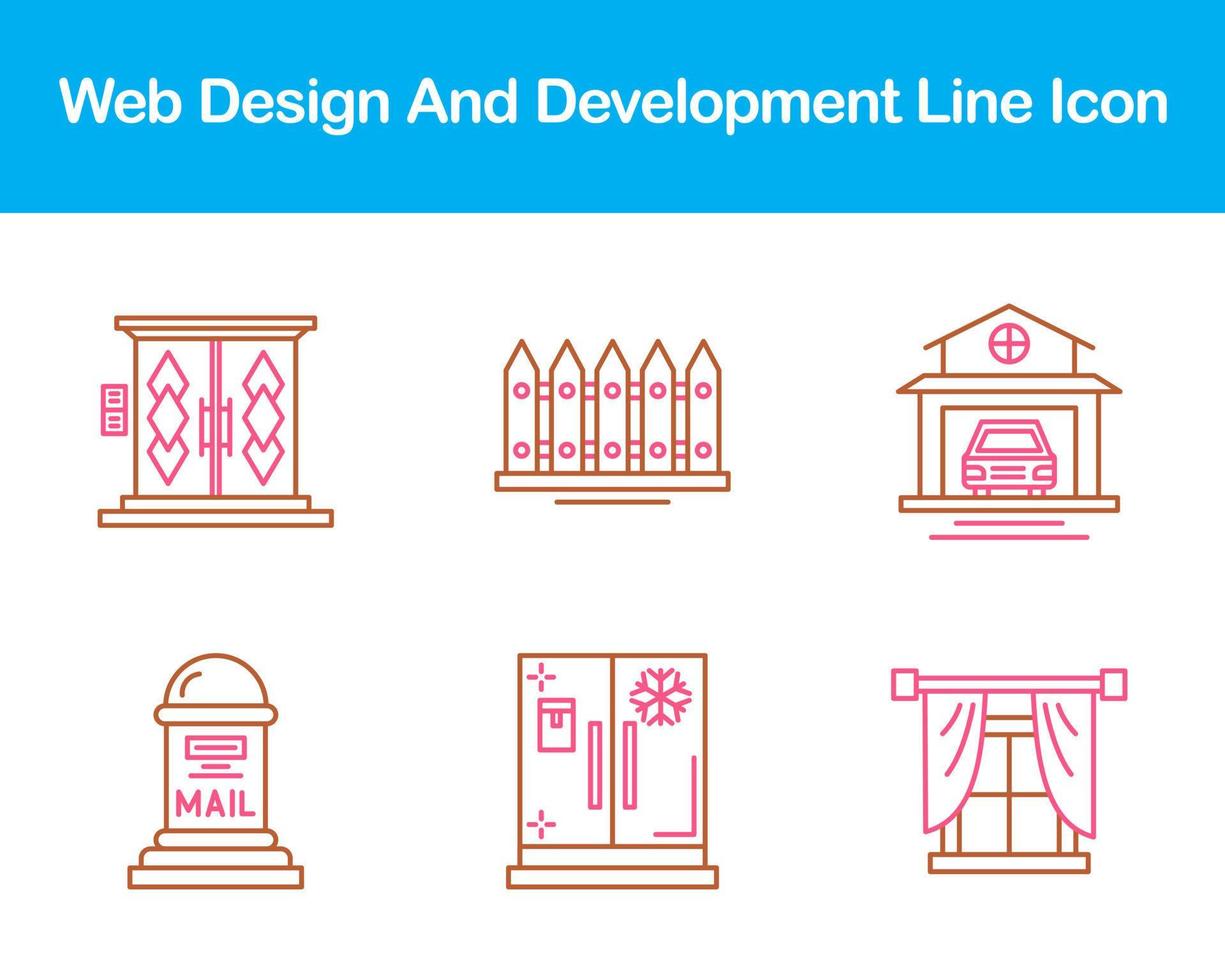 web diseño y desarrollo vector icono conjunto