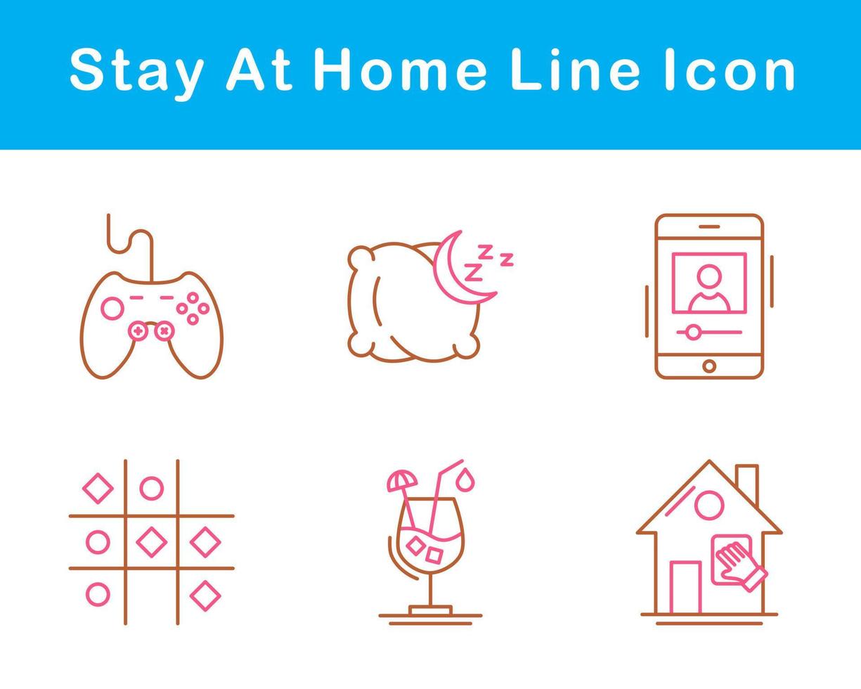 Stay At Home Vector Icon Set