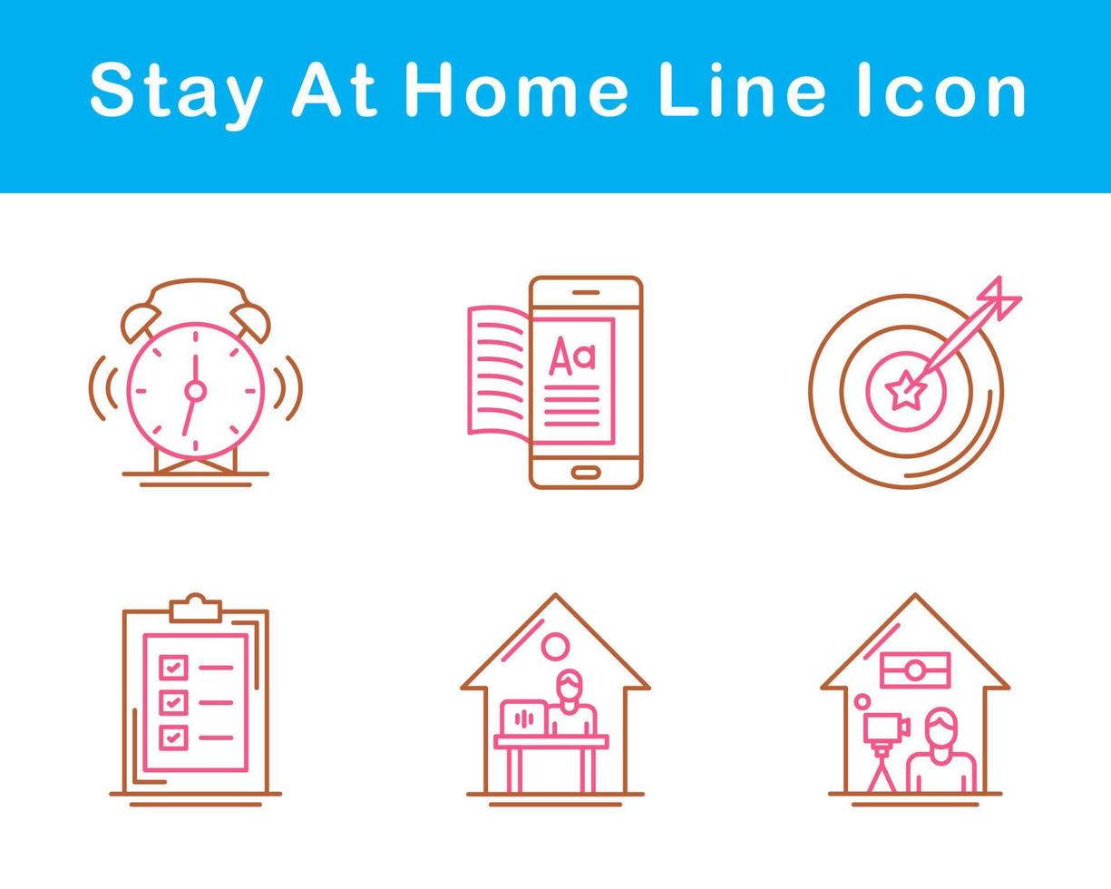 Stay At Home Vector Icon Set