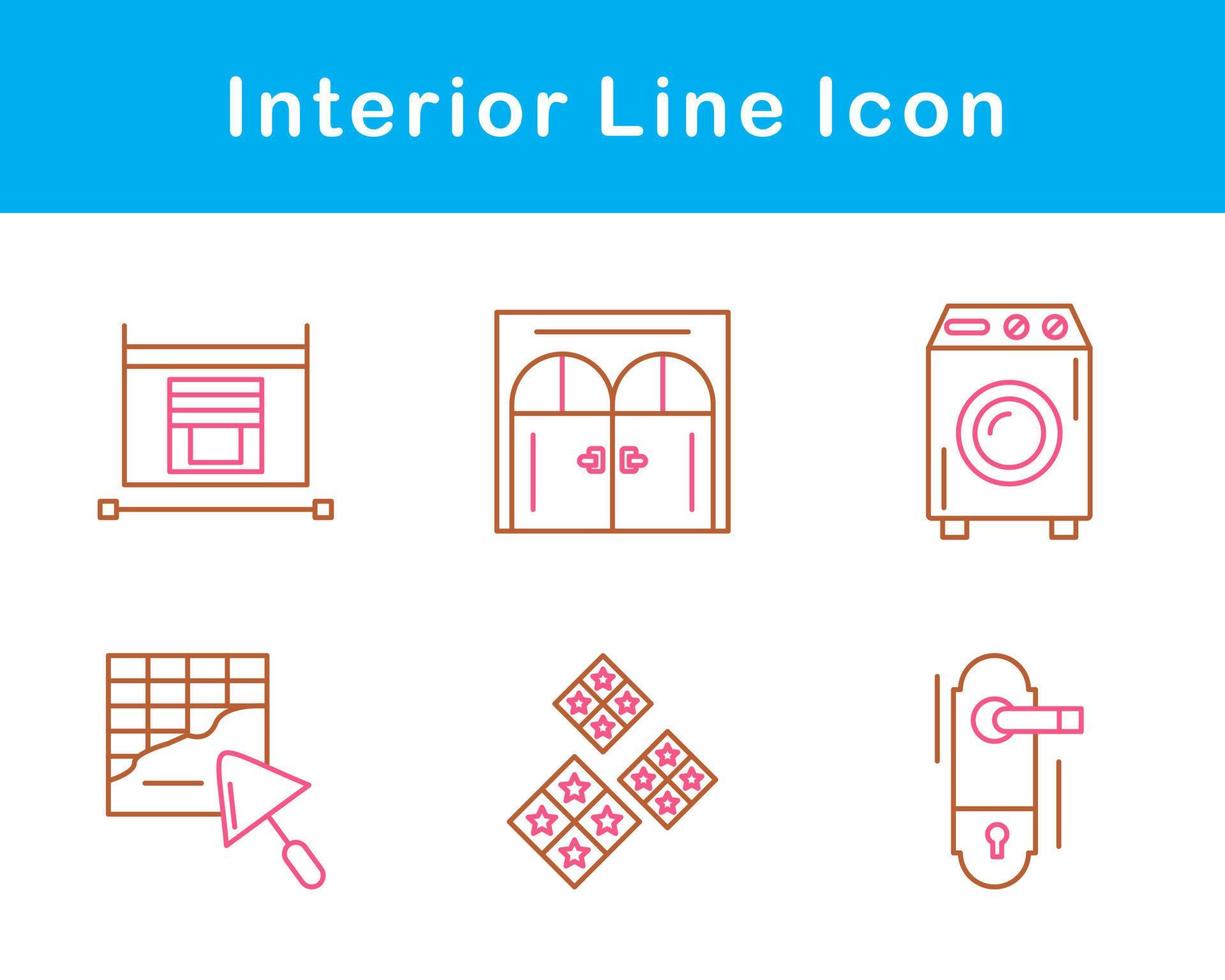 interior vector icono conjunto