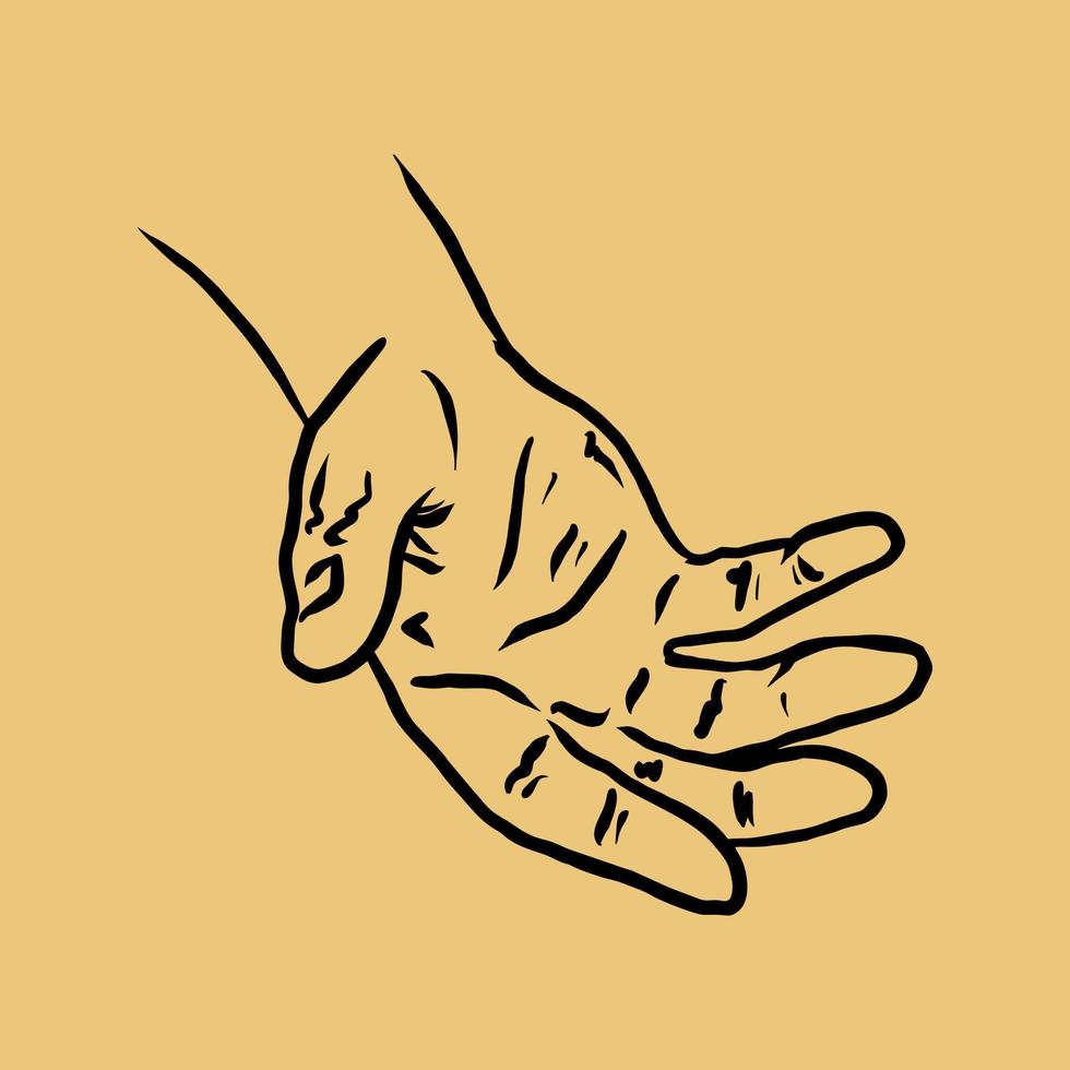 hand line art vector