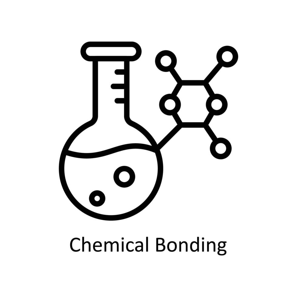 Chemical Bonding Vector outline Icons. Simple stock illustration stock