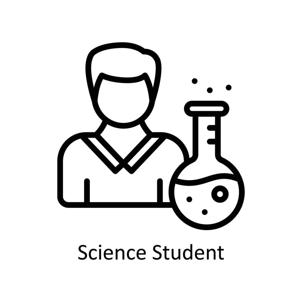 Ciencias estudiante vector contorno iconos sencillo valores ilustración valores