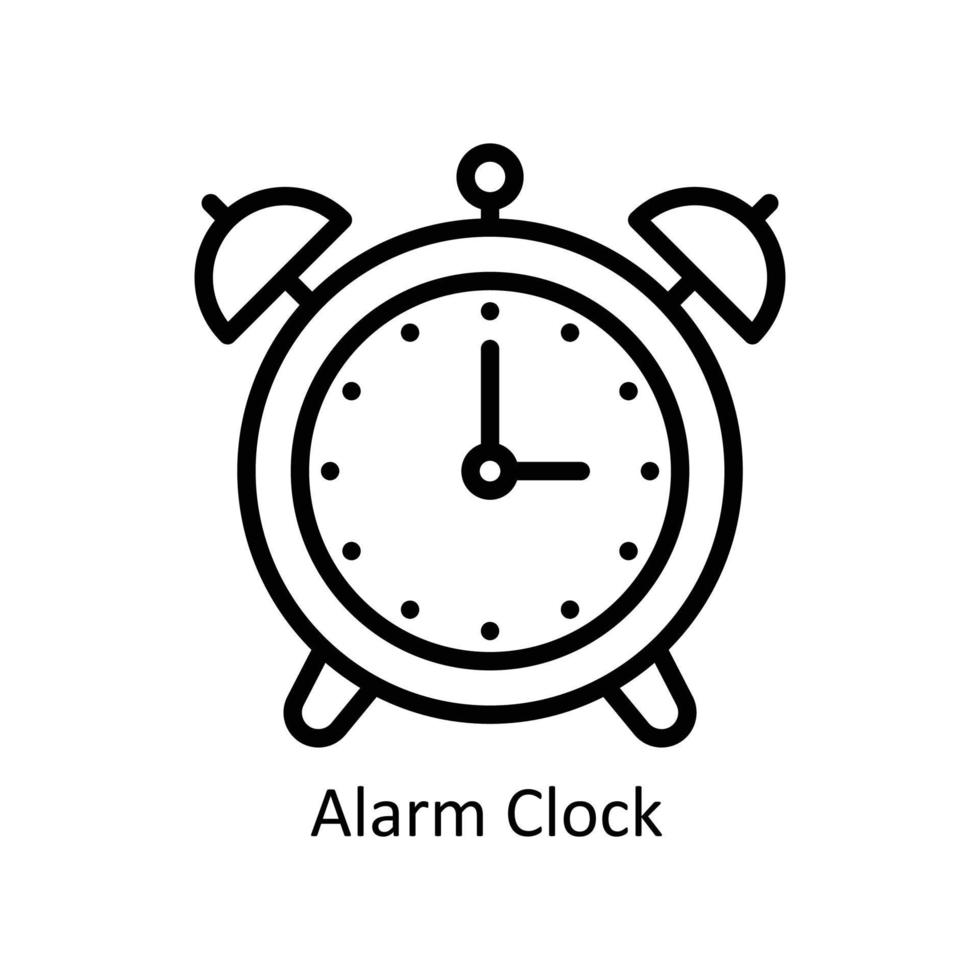 Alarm Clock Vector outline Icons. Simple stock illustration stock