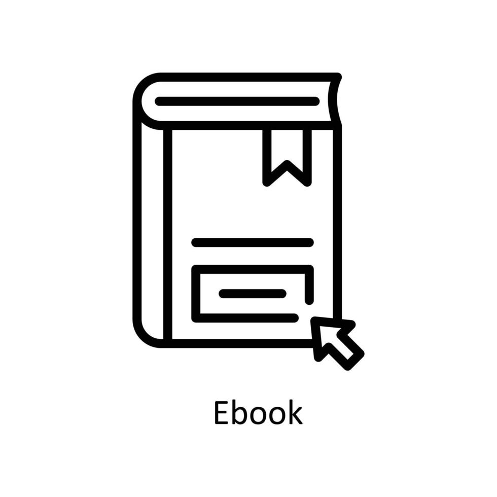 libro electronico vector contorno iconos sencillo valores ilustración valores