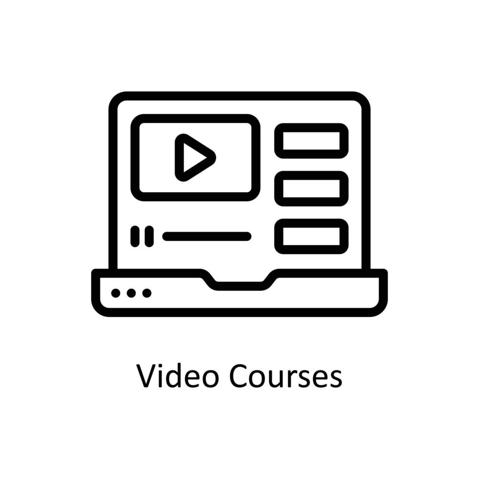 Video Courses Vector outline Icons. Simple stock illustration stock