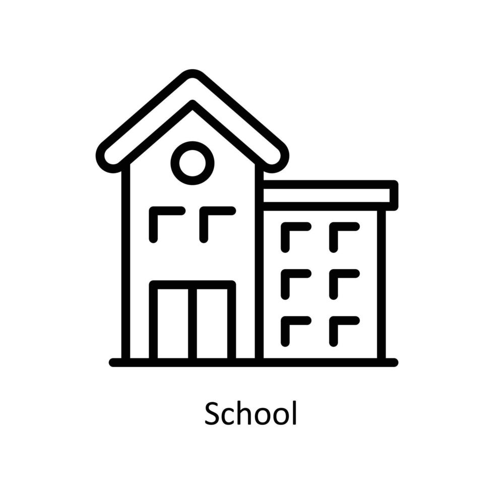 School Vector outline Icons. Simple stock illustration stock