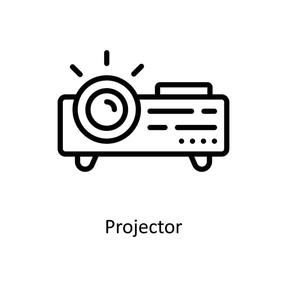 proyector vector contorno iconos sencillo valores ilustración valores