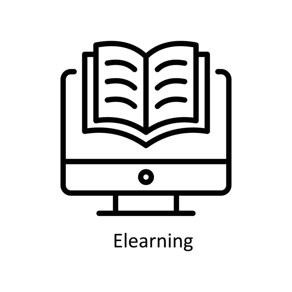 Elearning Vector outline Icons. Simple stock illustration stock