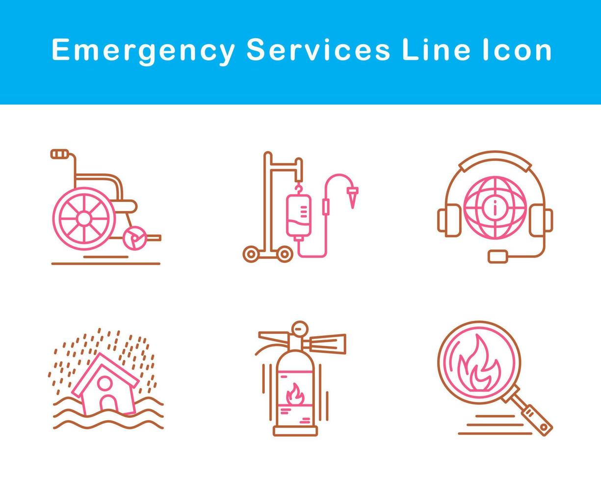 emergencia servicios vector icono conjunto