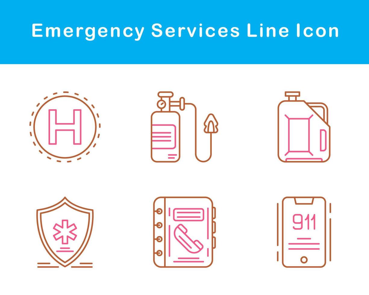 emergencia servicios vector icono conjunto