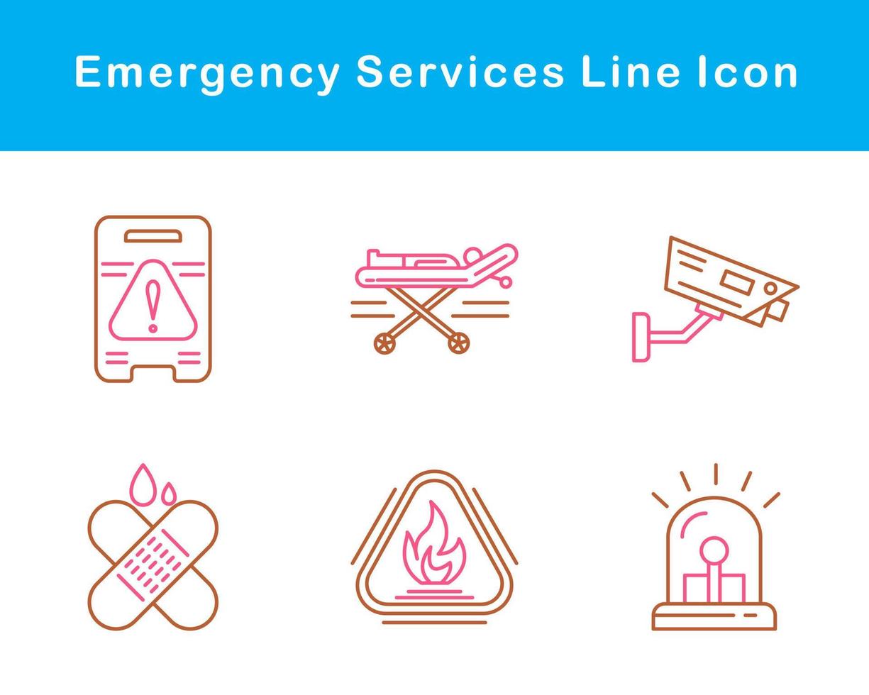 emergencia servicios vector icono conjunto